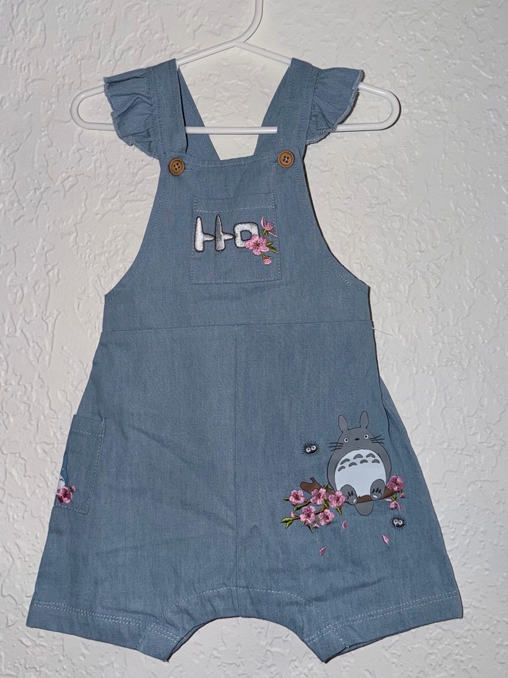 Limited Edition Studio Ghibli Totoro cherry blossom overall, infant Size 9 month